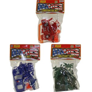 JA-RU Toys - Heroes Playsets - SET OF 3 (Military, Police & Firefighter)(69 Pcs) | eBay
