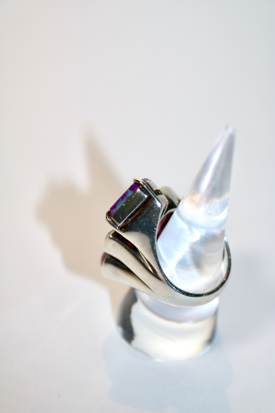 Chunky Statement Sterling Ring Huge Amethyst Purp… - image 4