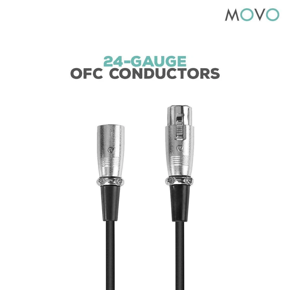 Movo MC-XLR3 Pro Balanced Male-to-Female XLR Microphone Cable 10-foot (3m) - Image 3 of 4