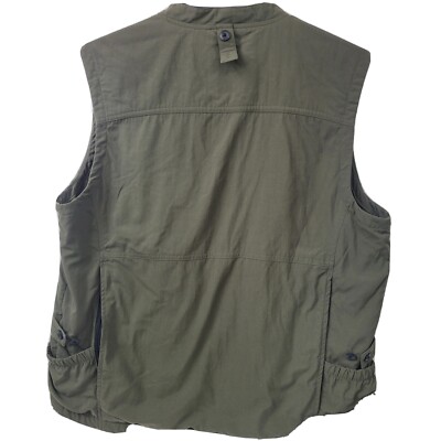 VTG Aigle Mens Nylon Fisherman Outdoor Vest Sleeveless Full Zip Pockets Size Lar