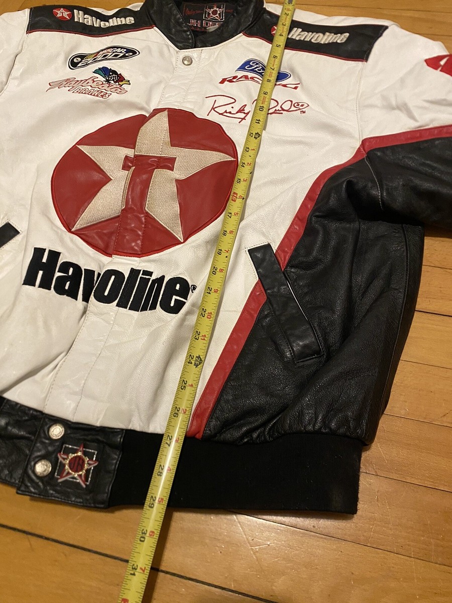 JH DESIGNS NASCAR RACING JACKET Ricky Rudd Xxl White Leather 