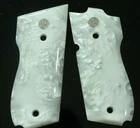 PEARL GRIPS FOR SMITH & WESSON MODEL 39, 39-2  SMOOTH RESIN # RANDOM SILVER