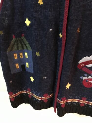 Maglione gilet Quacker Factory usato in ottime condizioni bottoni davanti impreziosito Angel Moon Navy M - Foto 3 di 7