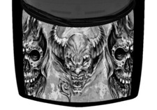 Demon And Skulls Smokey Illustrated Truck Hood Wrap Vinyl Car Graphic Decal 