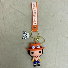 Assorted Silicone One Piece Keychain with Portgas D. Ace Accessory