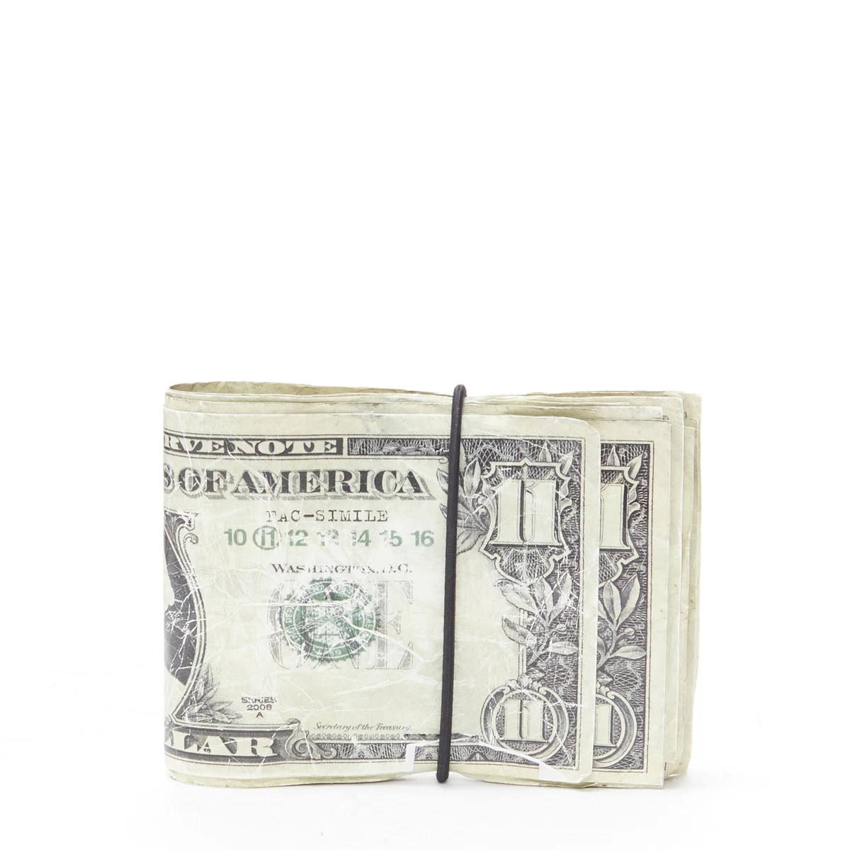 MARTIN MARGIELA MMM $11 dollar bill elastic band bifold leather wallet