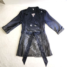 Lindi Art To Wear Polyester Button Up Jacket , Size Xs Shiny Metallic Look