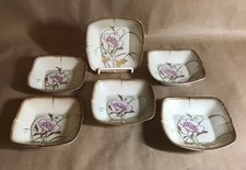 Set of 6 Vintage Japanese Royal Worcester Style Enamel & Gilt Decorated Bowls