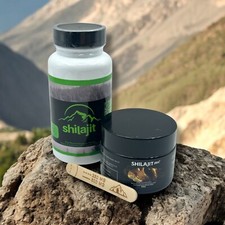 Pure Himalayan Shilajit Purified Resin 250mg Organic Energy Brain Memory Pills