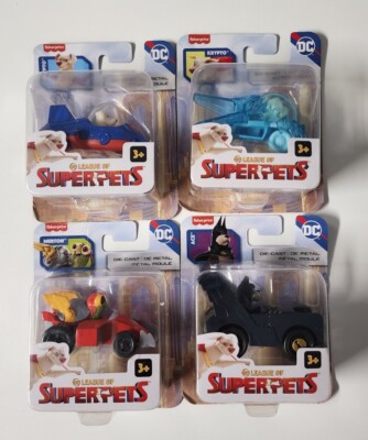 Fisher Price DC League of Super-Pets Set Of 4 Merton,Ace, Krypto/Space Krypto