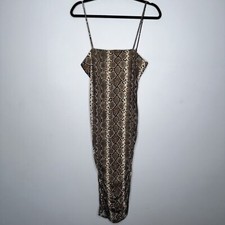 Fashion Nova Wonens Ruched Snake Print Mini Dress Size M NWT