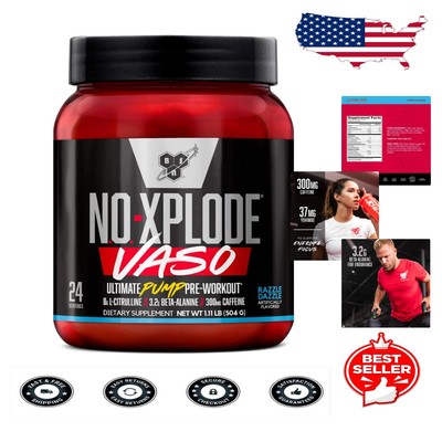 N.O.-XPLODE Vaso Pre Workout Powder - 8g L-Citrulline for Unmatched Muscle Pumps