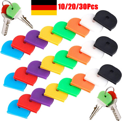 1-30Stück Schlüssel Markierer Key Marker ID Caps Keyring Top Covers Kennringe.