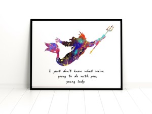 little mermaid poseidon quote print motivational gift