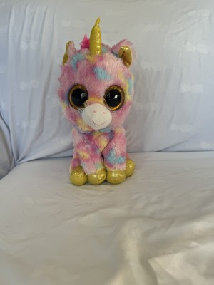 Ty Beanie Boo Boos Fantasia Multi Colored Unicorn 6'' Sparkle Eye 2015 NHT