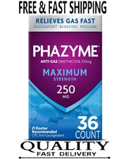 Maximum Strength Gas and Bloating Relief, 250 Mg Simethicone, 36 Fast Ge