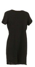 ADRIENNE VITTADINI Black Basic Jersey Short Sleeve Shift Dress Size Medium