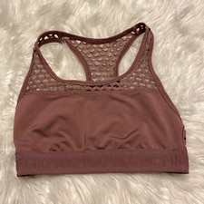 Victorias Secret PINK Small Sports Bra Taupe Ultimate Unlined Pullover Racerback
