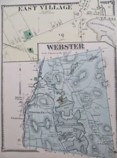 Webster Township Worcester County Massachusetts 1871 detailed map