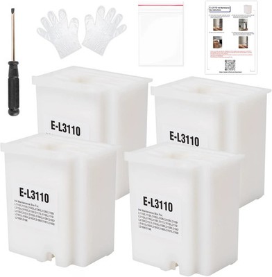 4pcs Waste Ink Pad Replacement with Zeroing Software, Compatible for ET-2800 ET-