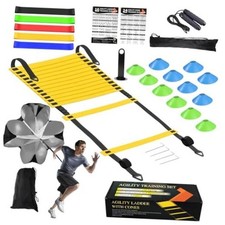 Speed Agility Training Equipment Set, Agility Ladder 20ft, Set1 with Parachute
