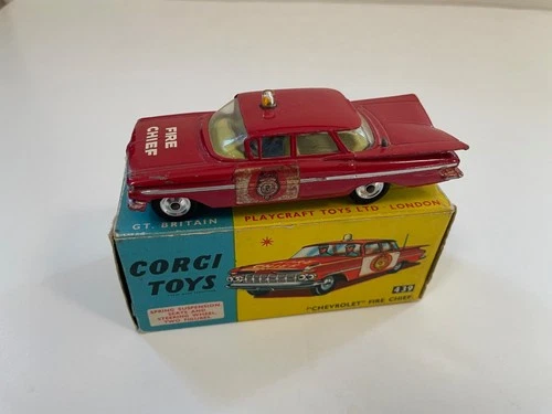Corgi Toys model 439 Chevrolet Impala Fire Chief with original box