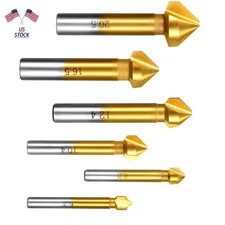 6x Durable 90 Degree HSS Chamfer Cutter Bit Chamfering Countersink Drill Parts