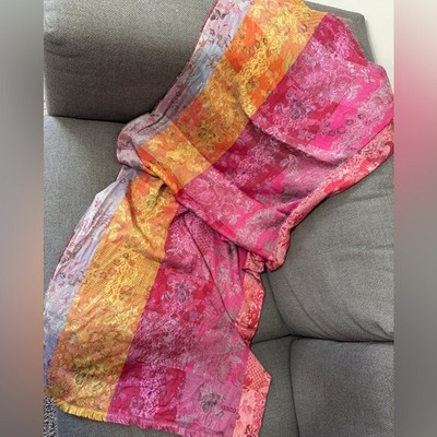 Kenzo Silk Blend Long Patterned Scarf Shawl