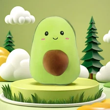 10" Avocado Plush Toy Stuffed Animal Soft  Fruit Pillow Kawaii Kids Gift