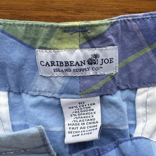 Caribbean Joe Shorts Blue/Green Plaid Women’s Sz 10 - Picture 2 of 5