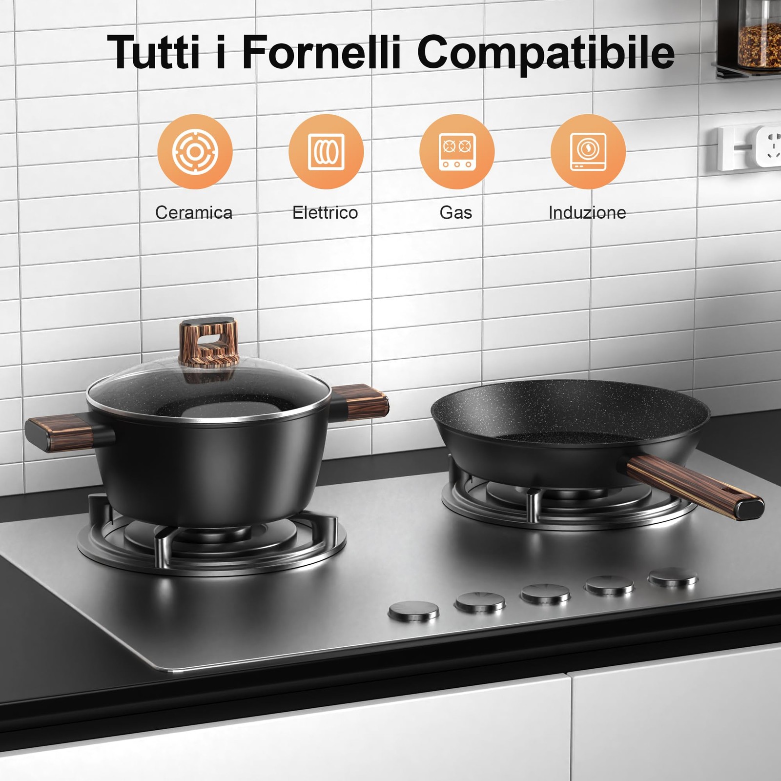 OFFERTA: Set Pentole Induzione 11 Pezzi Antiaderenti Batteria - 3