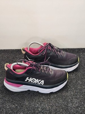 Hoka One One Bondi 7 Womens 7.5 Wide Black Pink