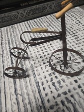 Metal Wood Antique Style TRICYCLE Display Doll Size Rustic Decor