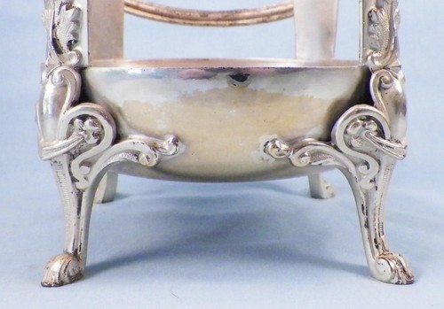 P W & Co Sugar Basket Only Silverplate Triple No Glass Liner Vintage - Picture 6 of 10