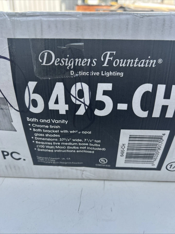 Designers Fountain Hudson Vanity 5-Light 37.75 in. Transitional Bathroom - Image 3 of 3