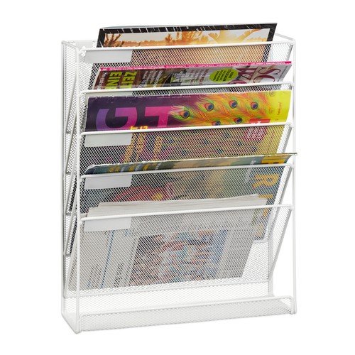 Zeitschriftenhalter wand Zeitungsregal Magazinständer Prospekthalter 5 Fächer - Bild 1 von 8