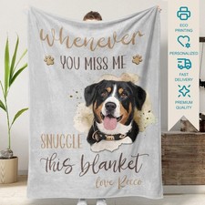 Custom Dog Photo Blanket Personalized Pet Throw with Name Gift for Dog Lovers
