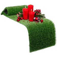 Green Artificial Grass Table Runner 12x108 Inch Faux Turf Party Decor