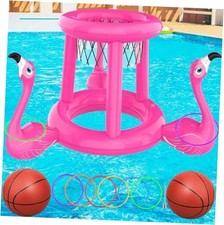 Pool Floats Toys Set, 2-in-1 Floating Basketball Hoops  Pool Ring Toss, Fun