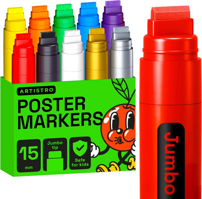 Poster Markers Jumbo Set Acrylic Markers with 15Mm Wide Jumbo Tip for Murals, Ta