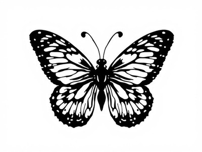 Symmetrical Butterfly Silhouette Wall Art Reusable Plastic Stencil - StencilAir