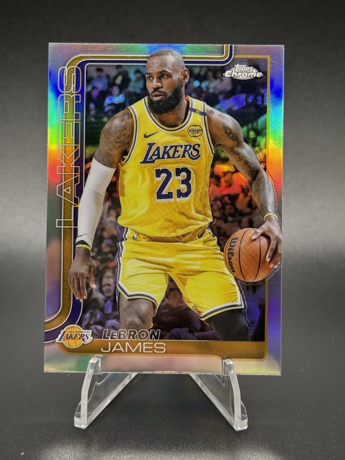 2025 Topps Chrome Basketball LeBron James Refractor #127 Lakers