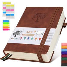 A5 Lined Journal Notebook - 365 Page Leather Journals for Writing A5, Brown