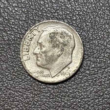 1969 D ROOSEVELT DIME 10 CENT AMERICAN  Circulated Collar Clash ERROR