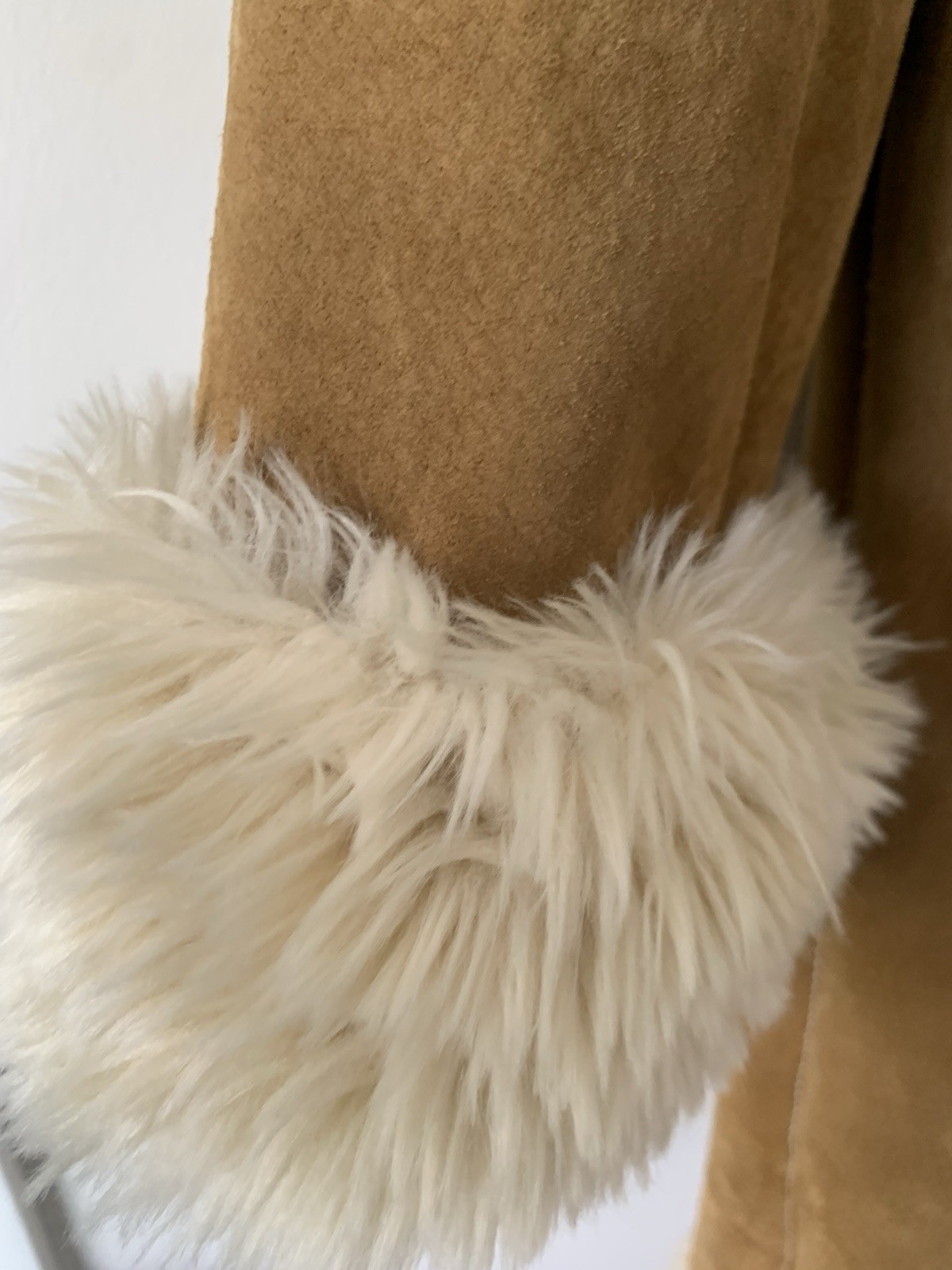 Penny Lane Wilsons Leather Coat Womens  Large Tan Suede Faux Fur Jacket VTG Y2K image 9