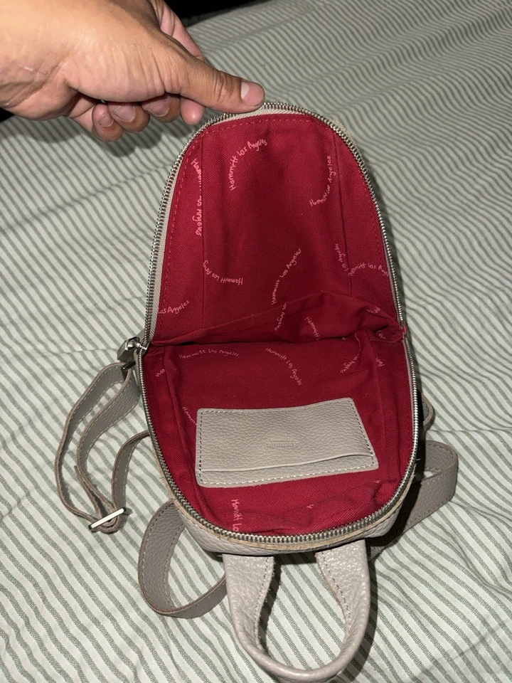 Рюкзак Hammitt Hunter средний серый натуральная кожа матовое золото - Изображение 3 из 3