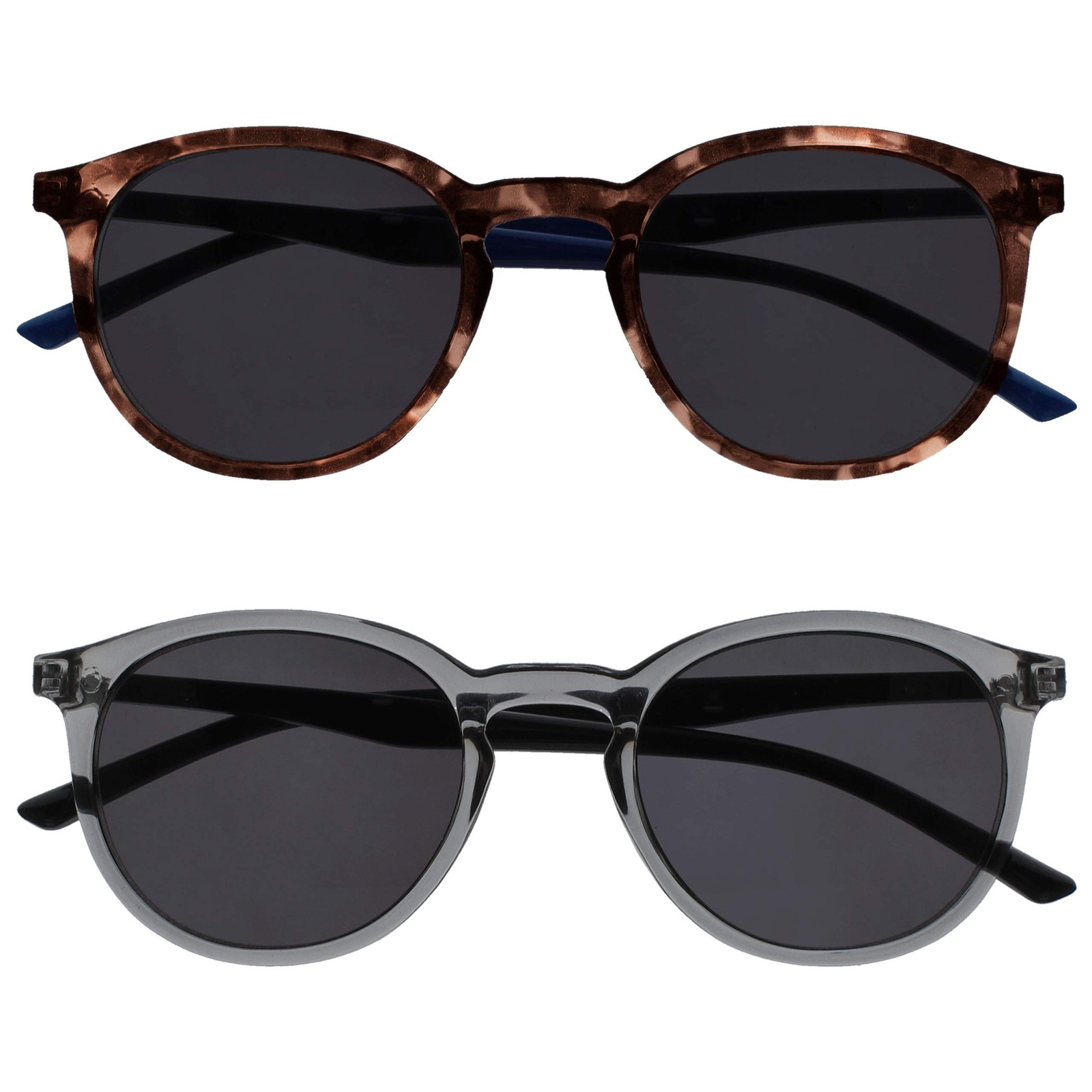 Lunettes de lecture solaires avec monture ronde et charnières flexibles résistantes