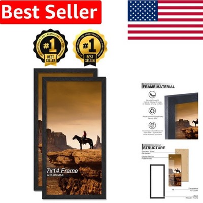 Lightweight 7x14 Picture Frames in Black - Set of 2 for Easy Mounting