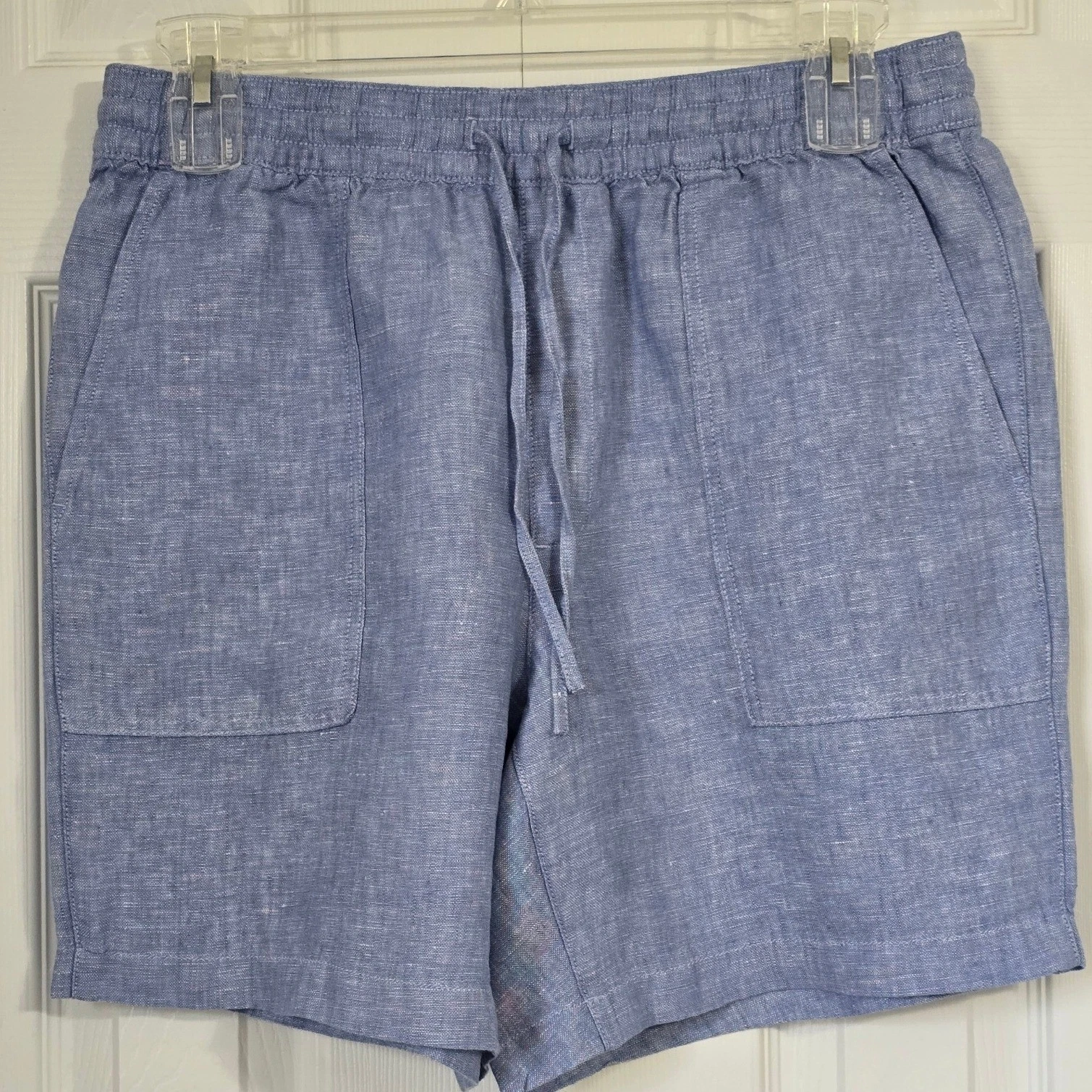 Lands End Womens Blue Linen Blend High Rise Drawstring Shorts Size M 10-12
Opens in a new window or