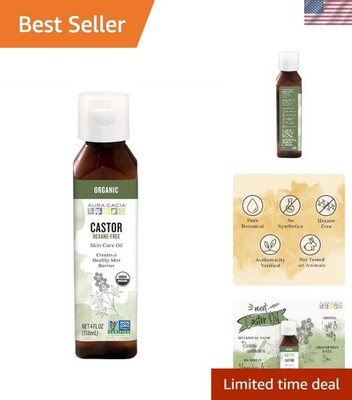Skin Care Oil - USDA Organic - Castor Oil - 4 fl oz - 100% Pure Botanical Ing...